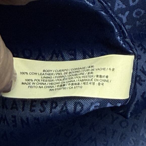 Kate Spade Chester Street Allyn Large Satchel Tote Navy Blue Pebbled Leather - Picture 12 of 14